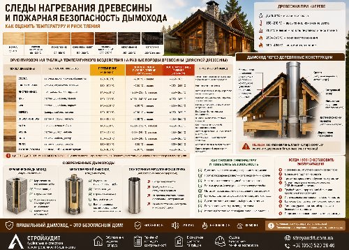 Следы нагрева древесины возле дымохода: как оценить температуру, риск тления и пожарную безопасность